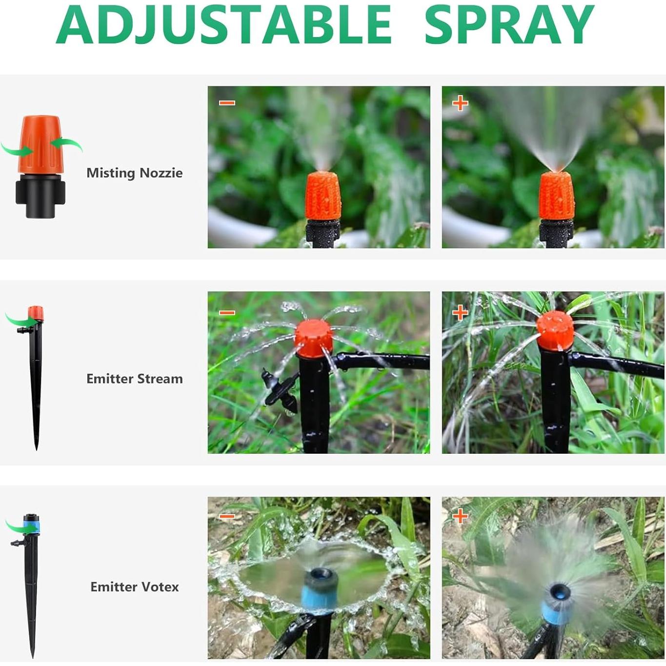 Kit de Riego por Goteo Szxc 64m 163 Piezas Jardín