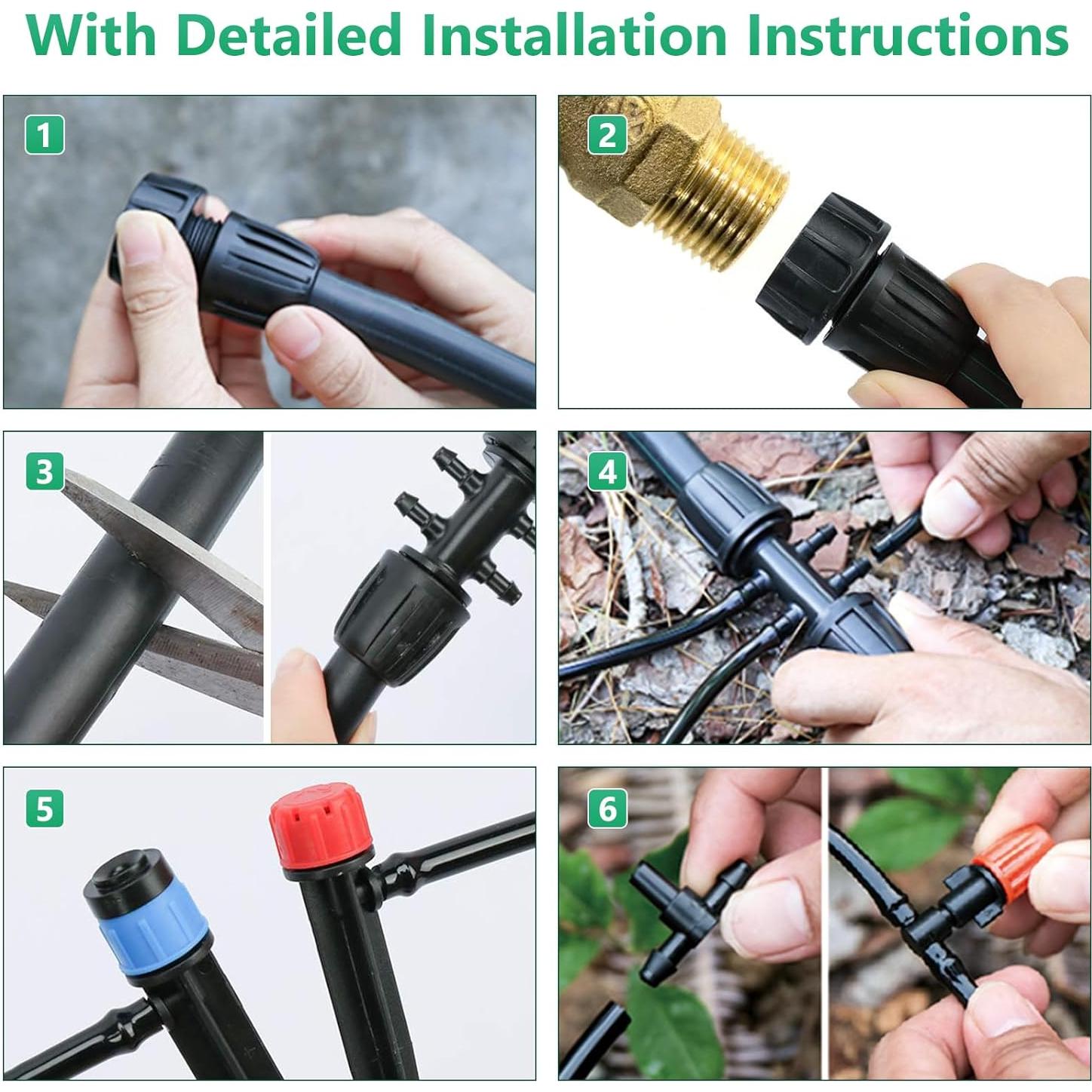 Kit de Riego por Goteo Szxc 64m 163 Piezas Jardín