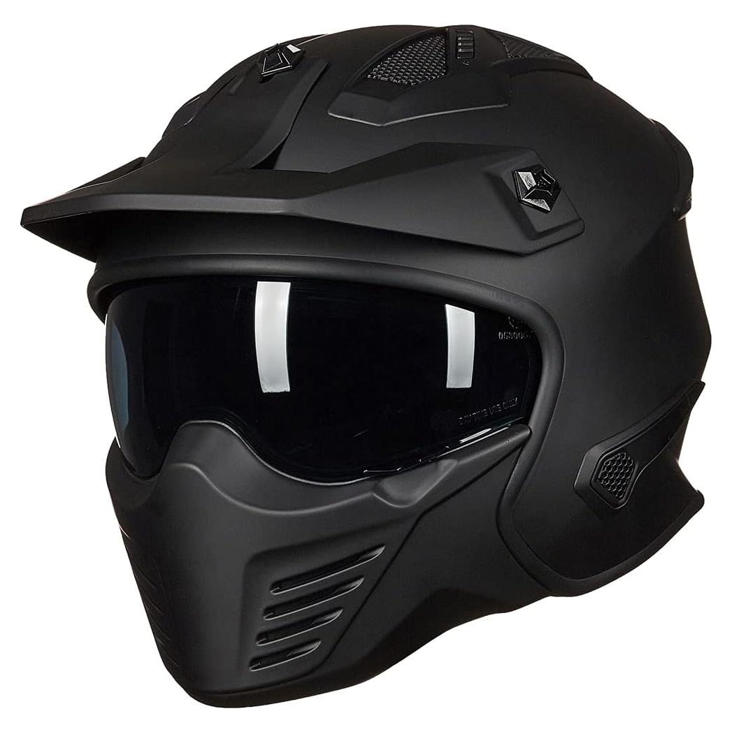 Casco Abierto ILM 726X Negro Mate XL para Motocicleta
