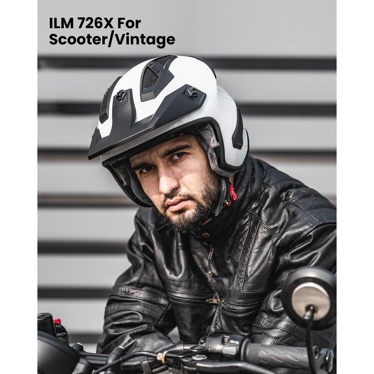 Casco Abierto ILM 726X para Motocicleta Blanco S