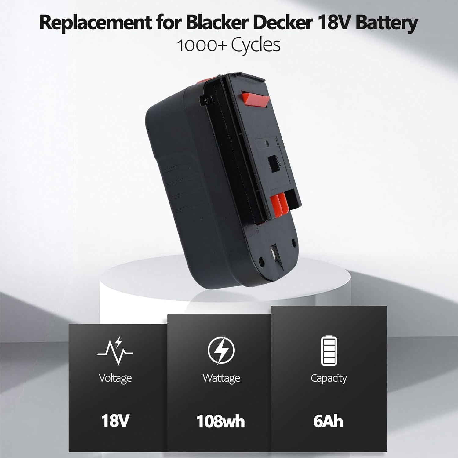 Batería de Litio 18V 6000mAh Black & Decker HPB18