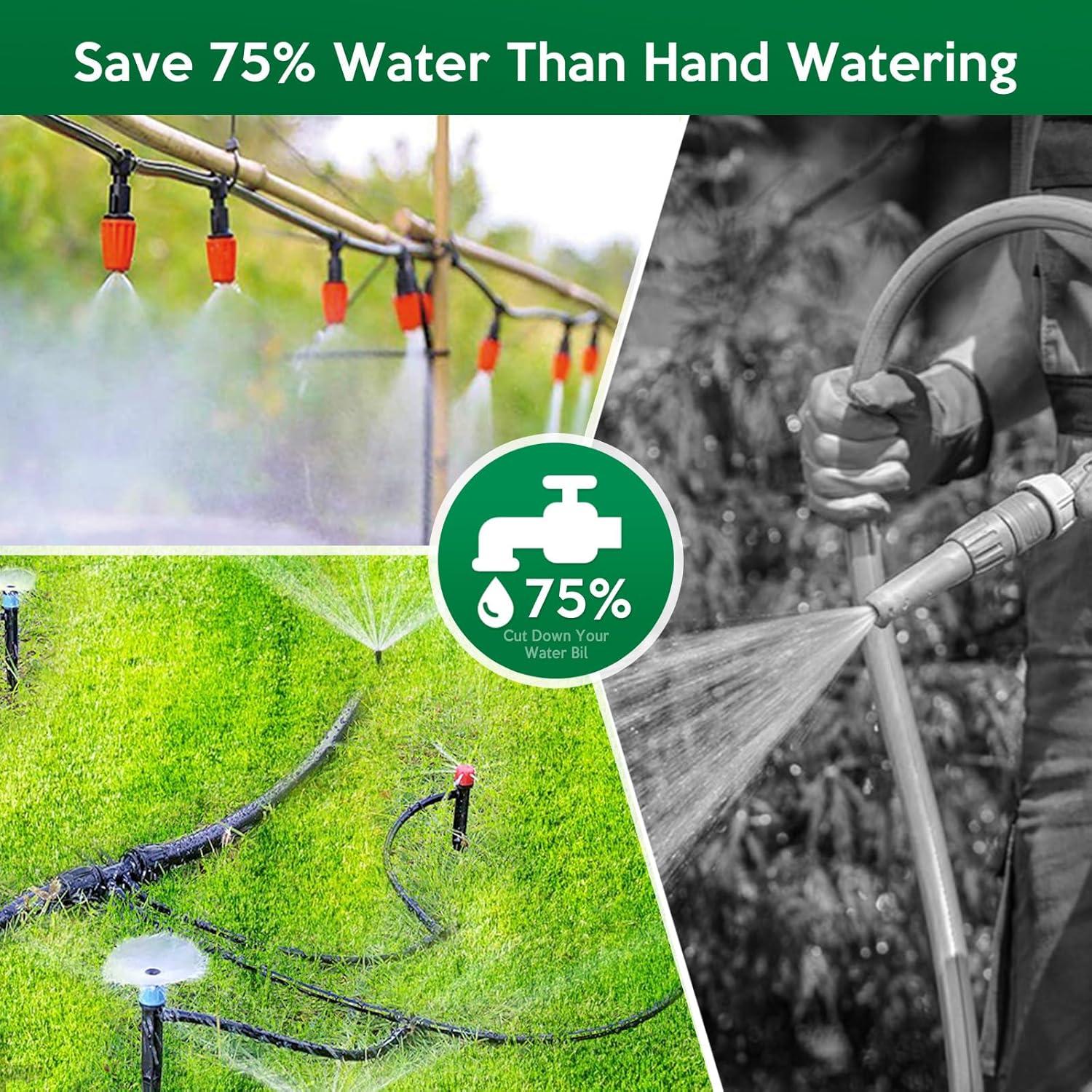 Kit de riego por goteo ASPULU 70 m 221 piezas con nebulización