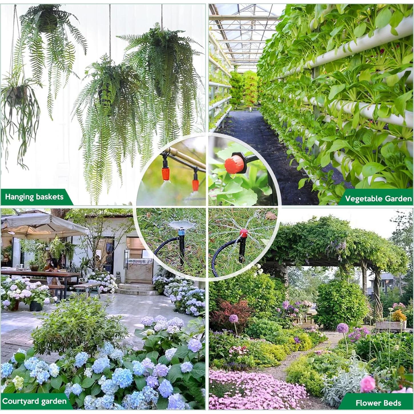 Kit de riego por goteo ASPULU 70 m 221 piezas con nebulización