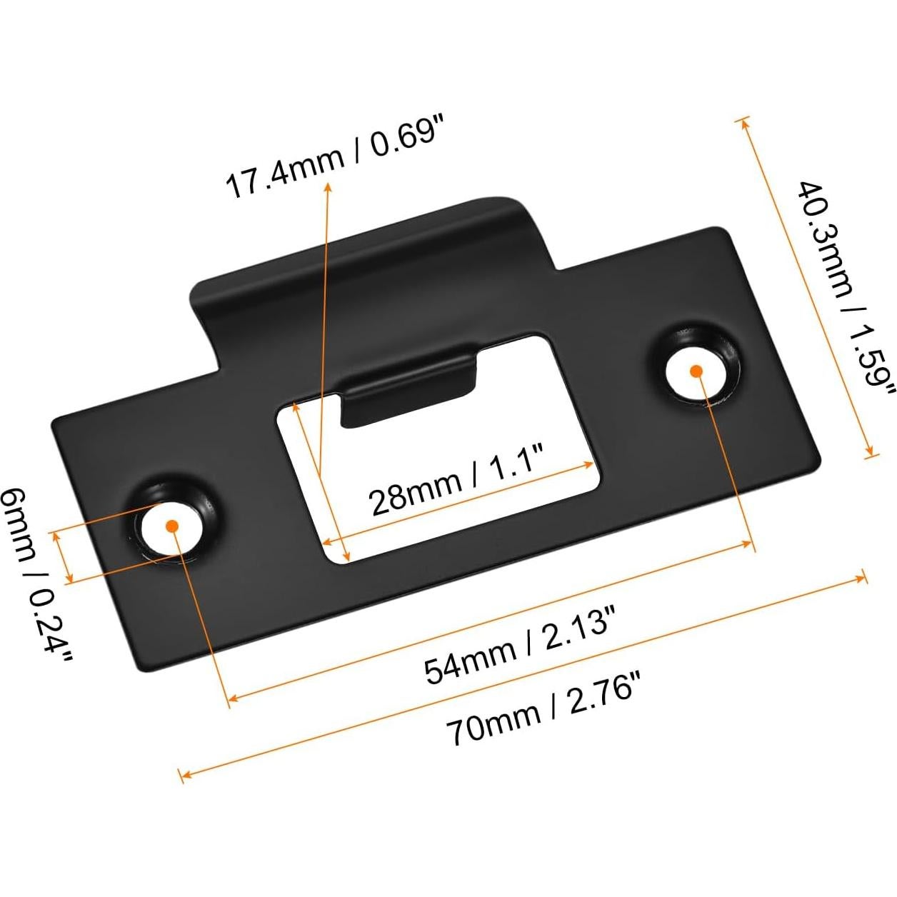 Placa de Strike para Puerta uxcell 3 Pcs Acero Inoxidable 70x40mm