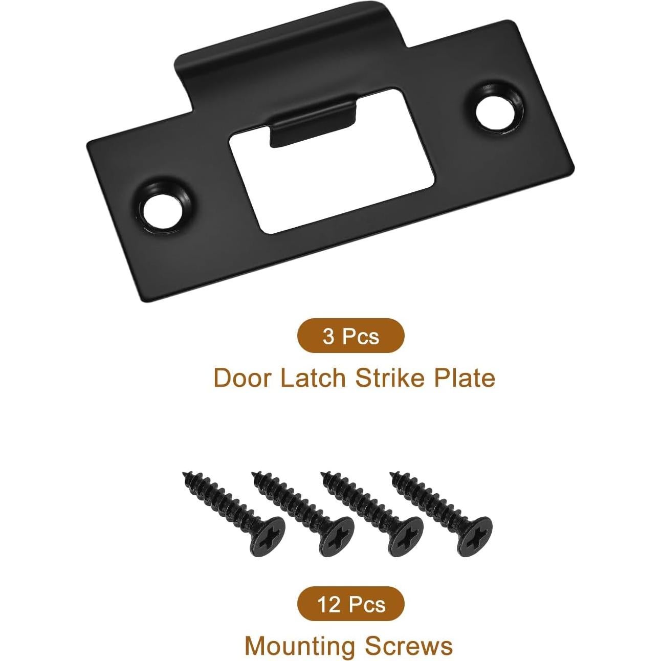 Placa de Strike para Puerta uxcell 3 Pcs Acero Inoxidable 70x40mm
