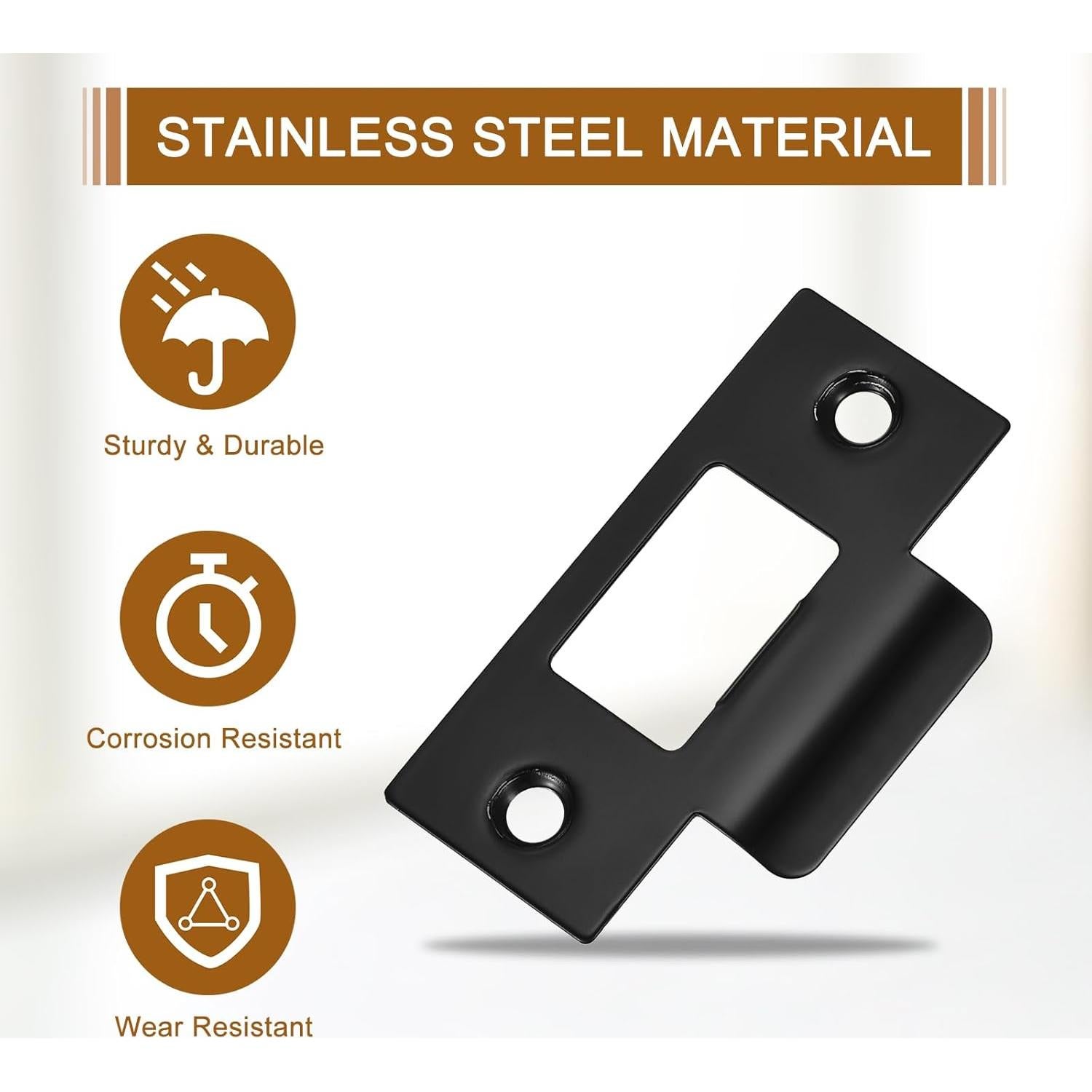 Placa de Strike para Puerta uxcell 3 Pcs Acero Inoxidable 70x40mm