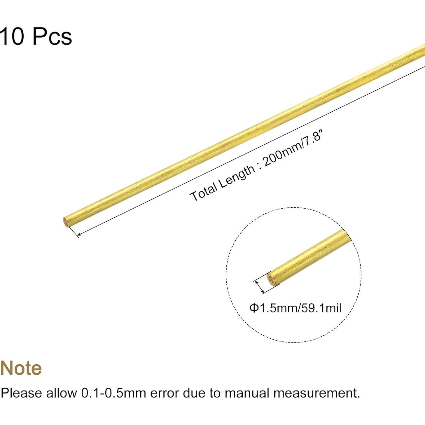 Varilla de Bronce MECCANIXITY 1.5mm x 200mm Paquete de 10