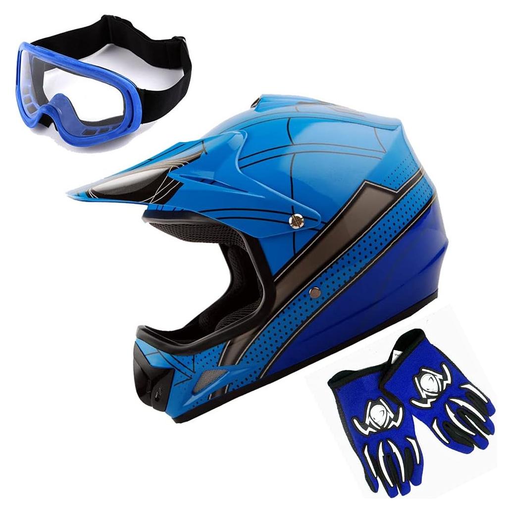 Casco MX WOW HJOY D Paquete + Gafas y Guantes Juvenil