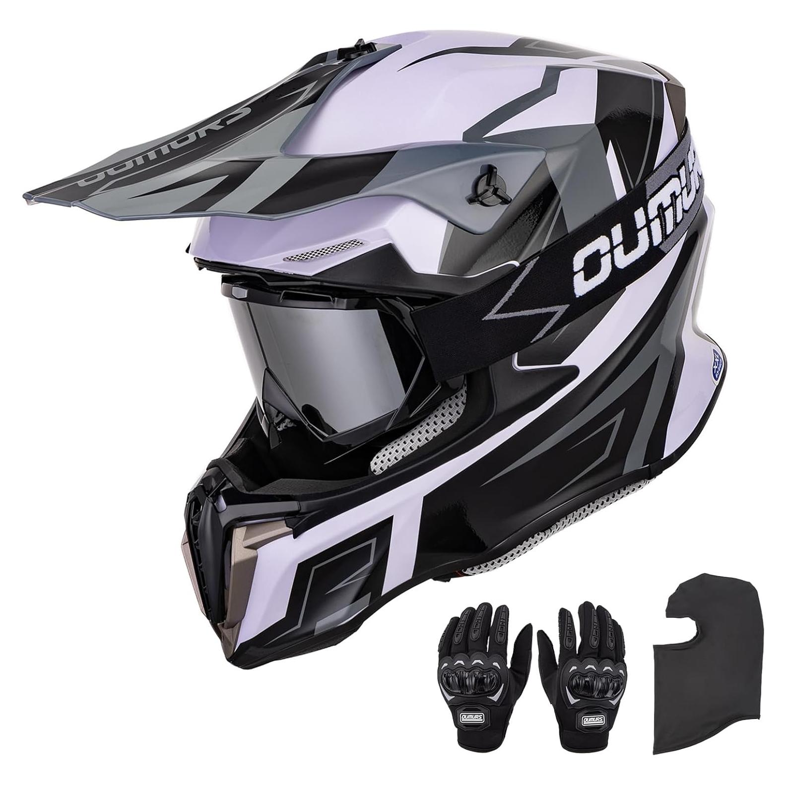 Casco OUMURS HD-806 ATV Adulto con Guantes y Gafas