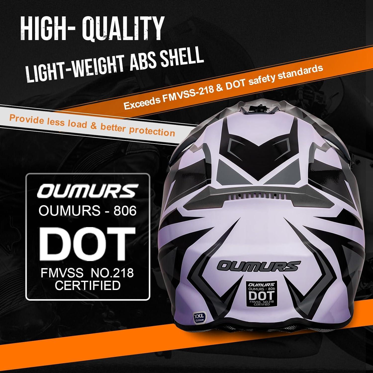 Casco OUMURS HD-806 ATV Adulto con Guantes y Gafas