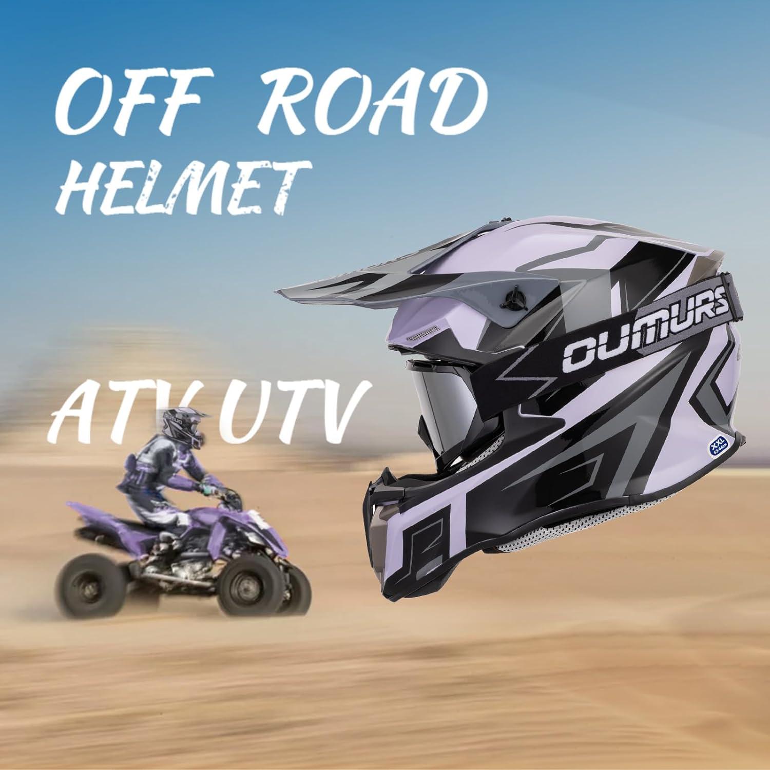 Casco OUMURS HD-806 ATV Adulto con Guantes y Gafas