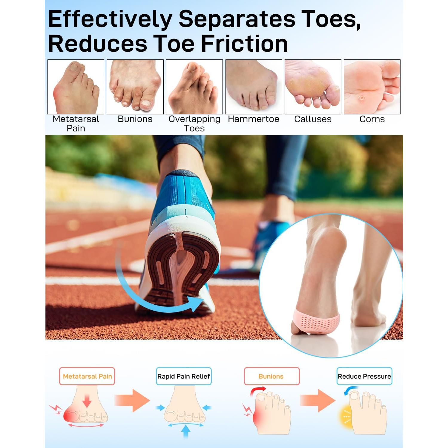 Separadores de Dedos de Silicona Snqqmtt para Alivio de Juanetes