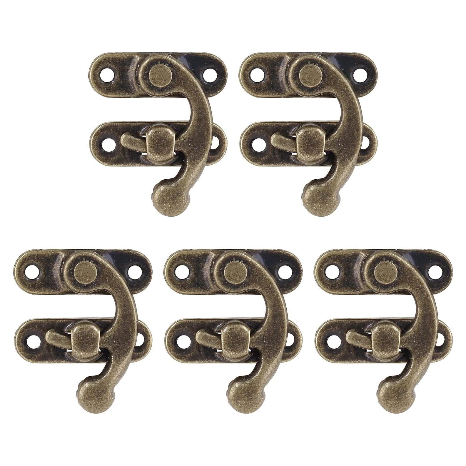 Biaungdo 5pcs Retro Vintage Style Swing Bag Clasp Closure Lock Latch for Furniture Wooden Box Jewelry Case Bronze Tone,Style 3