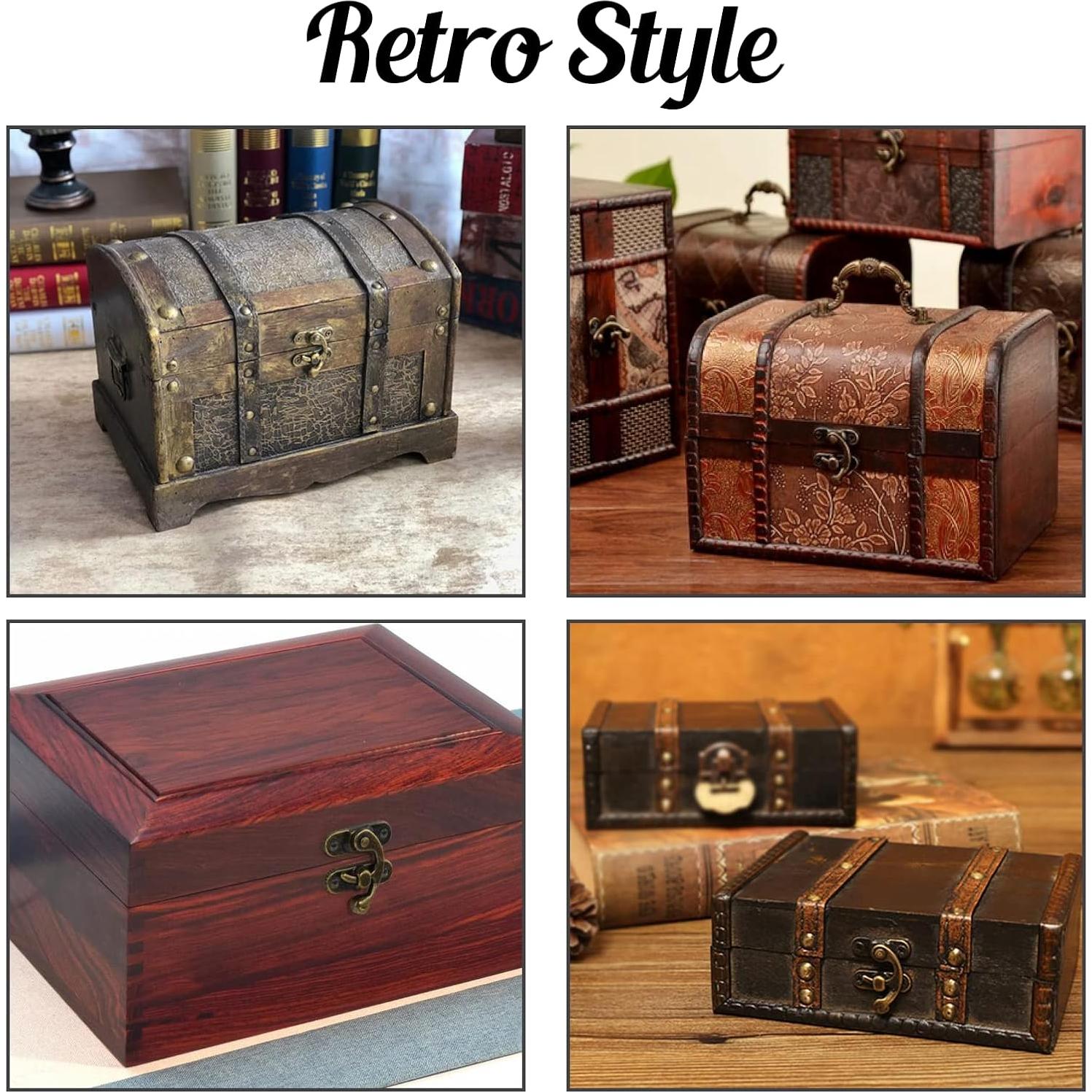 Biaungdo 5pcs Retro Vintage Style Swing Bag Clasp Closure Lock Latch for Furniture Wooden Box Jewelry Case Bronze Tone,Style 3