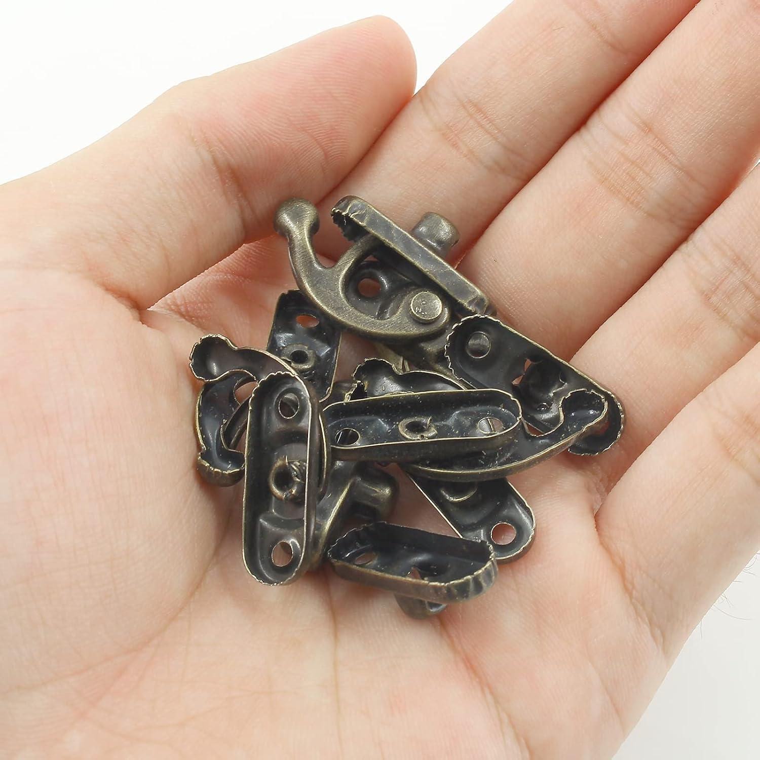 Biaungdo 5pcs Retro Vintage Style Swing Bag Clasp Closure Lock Latch for Furniture Wooden Box Jewelry Case Bronze Tone,Style 3