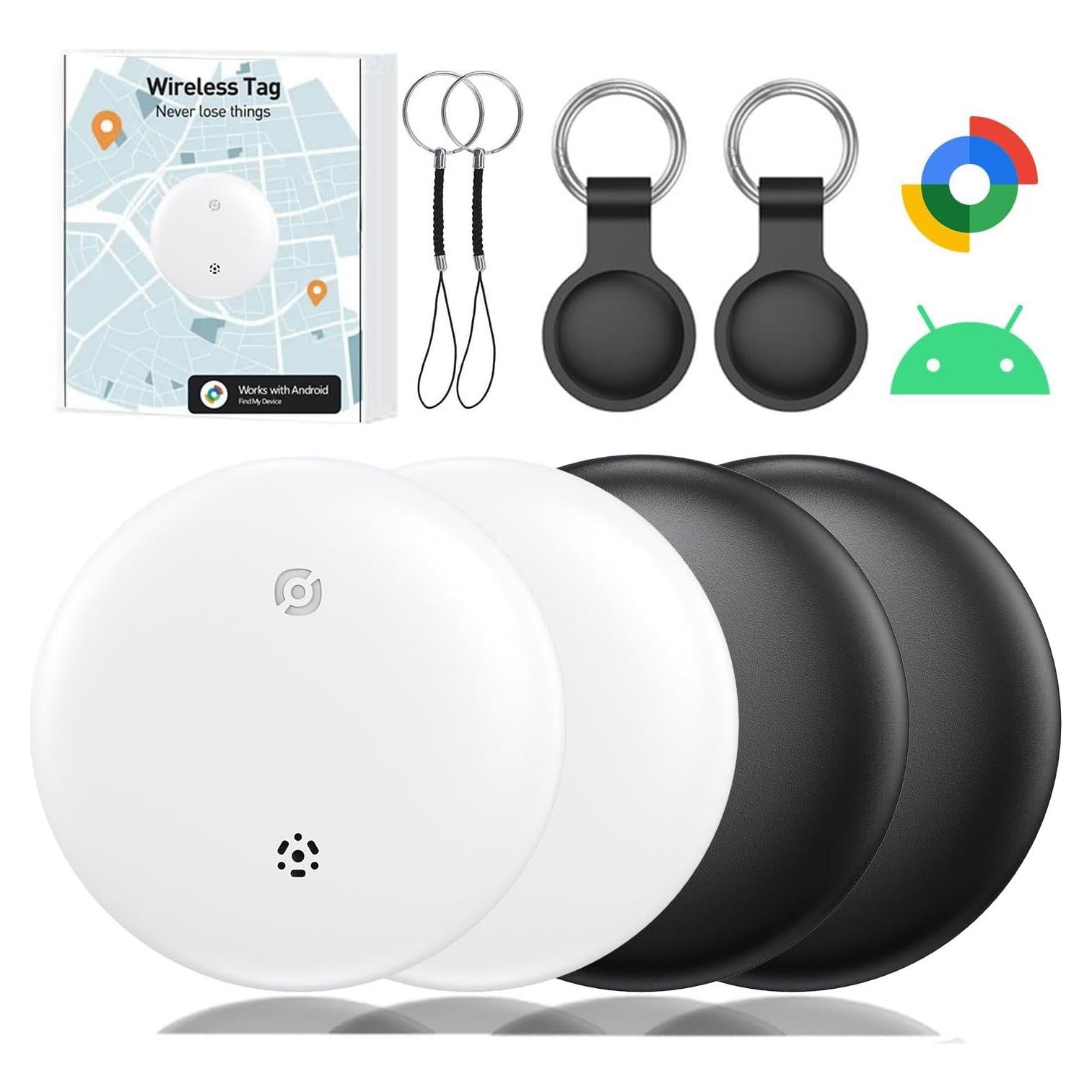 Etiquetas Bluetooth Inteligentes Delumu - Paquete de 4, Rastreo Android