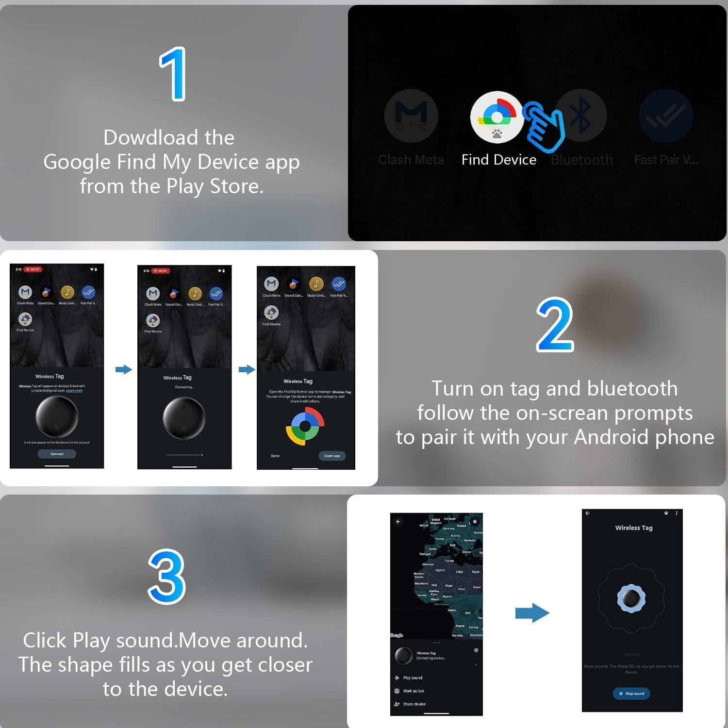 Etiquetas Bluetooth Inteligentes Delumu - Paquete de 4, Rastreo Android