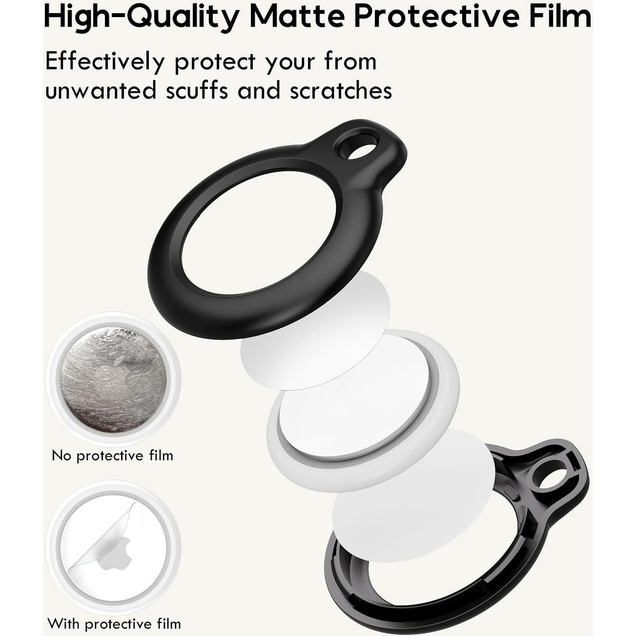 Paquete de 4 fundas protectoras para AirTag Eralierk - Negro