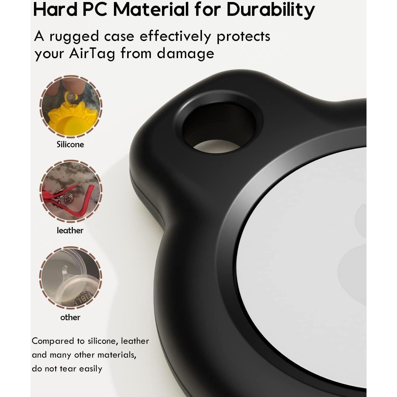 Paquete de 4 fundas protectoras para AirTag Eralierk - Negro