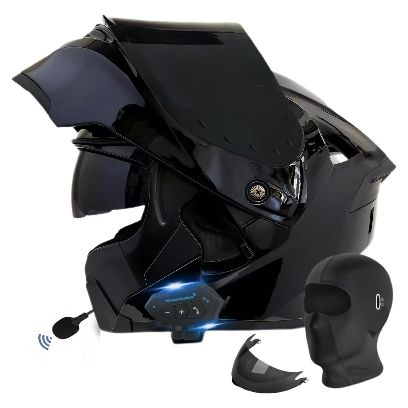Casco Modular Bluetooth Qngjizhue Mediano Negro Claro