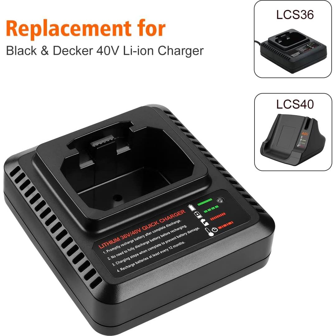 Cargador Rápido Energup LCS36 40V para Batería Black & Decker