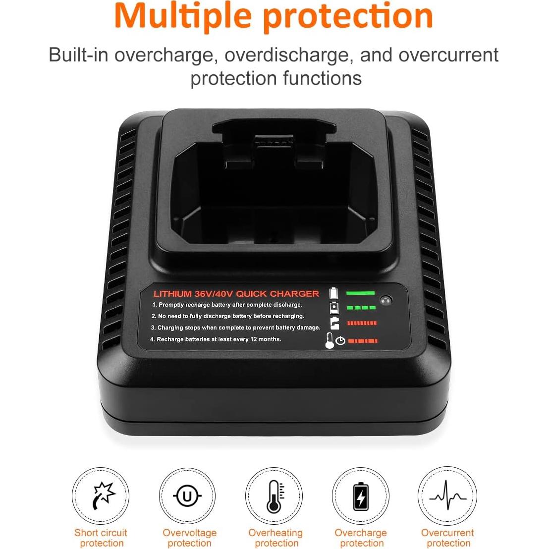 Cargador Rápido Energup LCS36 40V para Batería Black & Decker