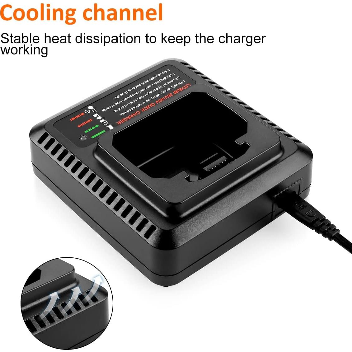 Cargador Rápido Energup LCS36 40V para Batería Black & Decker