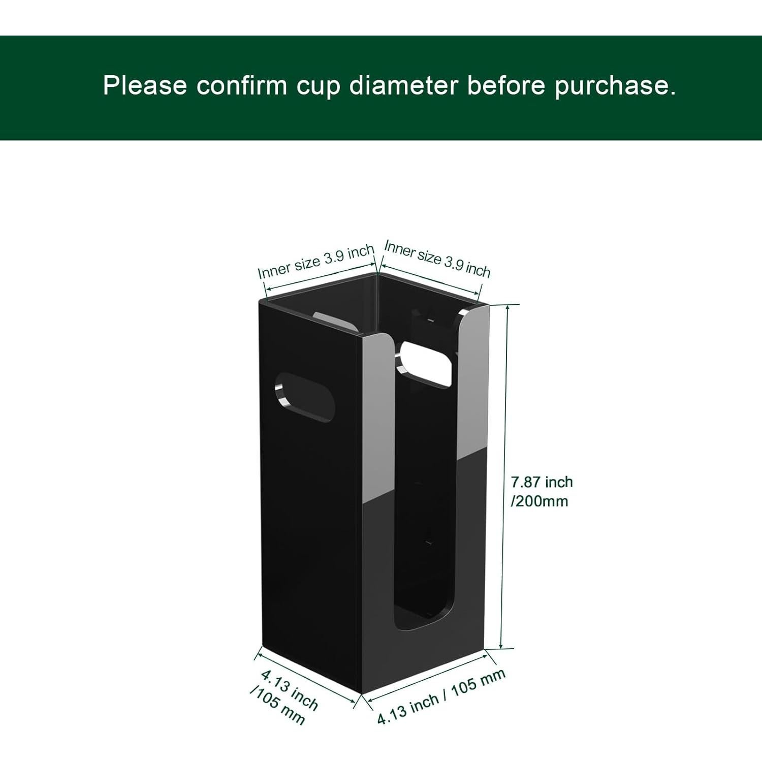 Dispensador de Tazas Desechables Bosscasa Negro 1 Compartimento