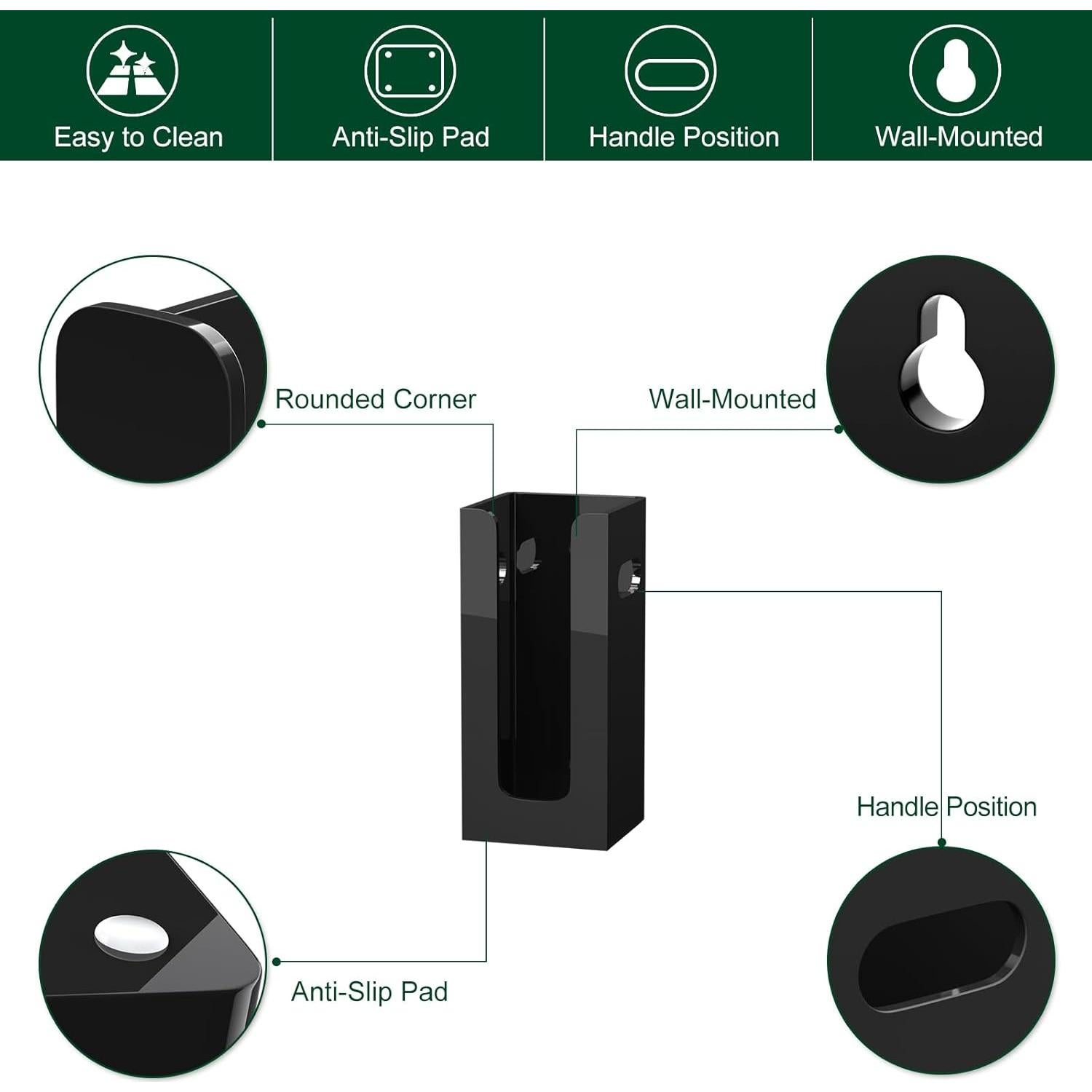 Dispensador de Tazas Desechables Bosscasa Negro 1 Compartimento