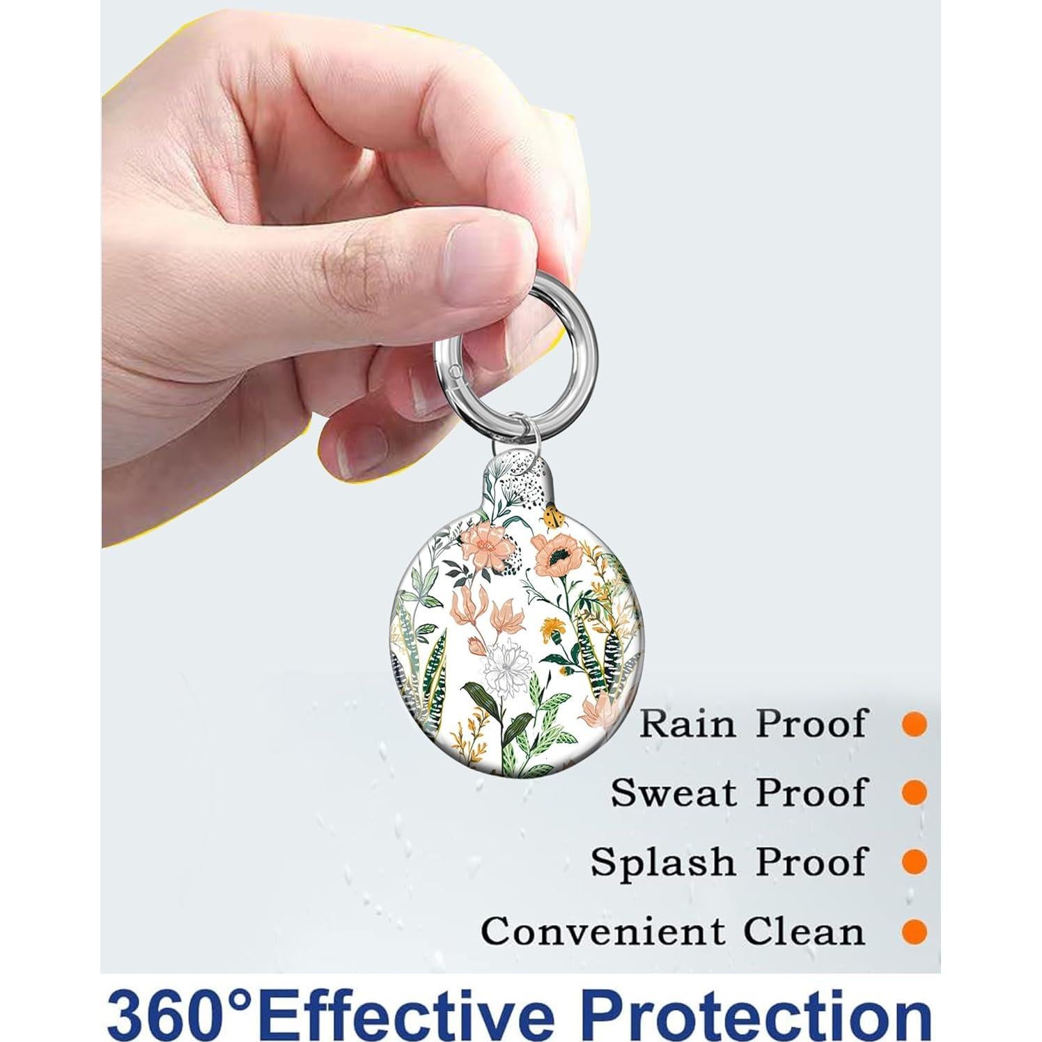 Funda Protectora para Air Tag LZMtacase Floral Impermeable