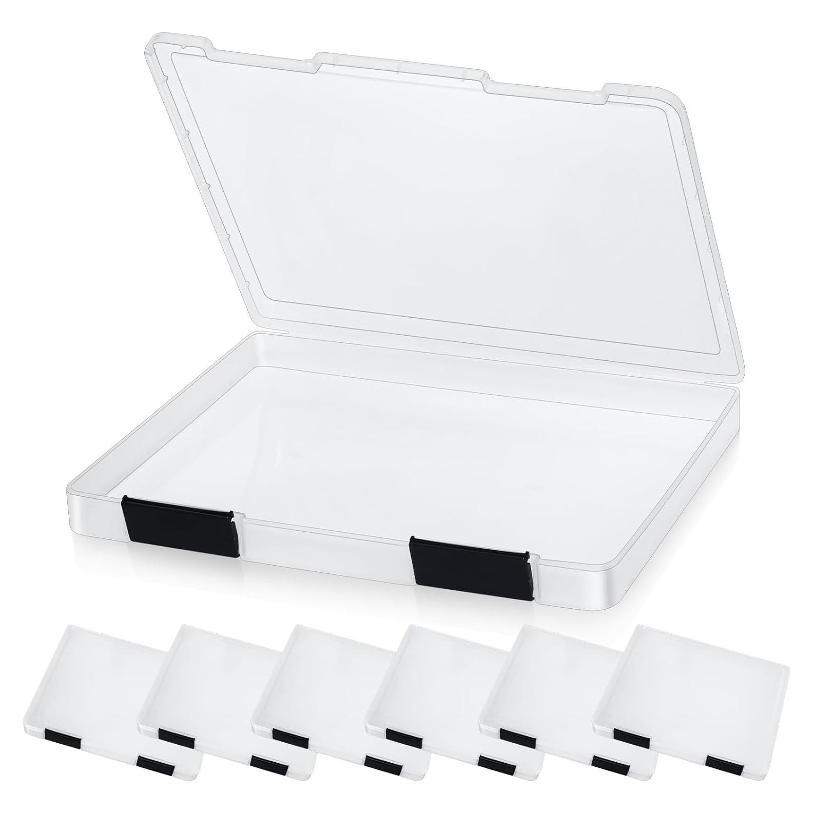 PerKoop 6 Cajas de Almacenamiento A4 Plástico Negro