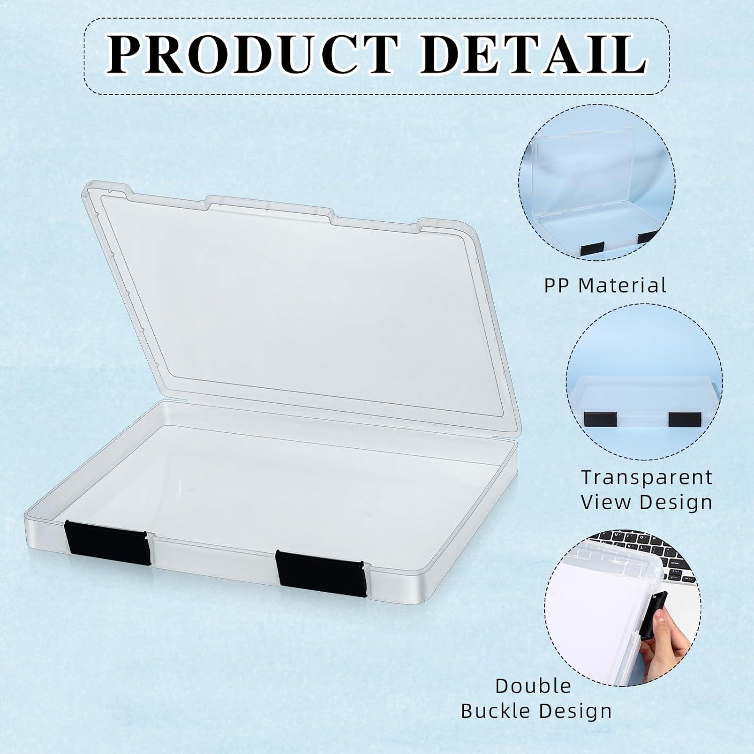 PerKoop 6 Cajas de Almacenamiento A4 Plástico Negro