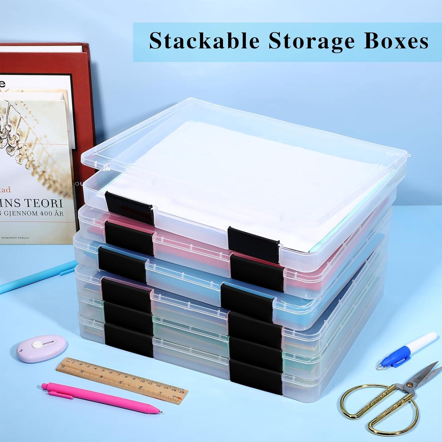 PerKoop 6 Cajas de Almacenamiento A4 Plástico Negro