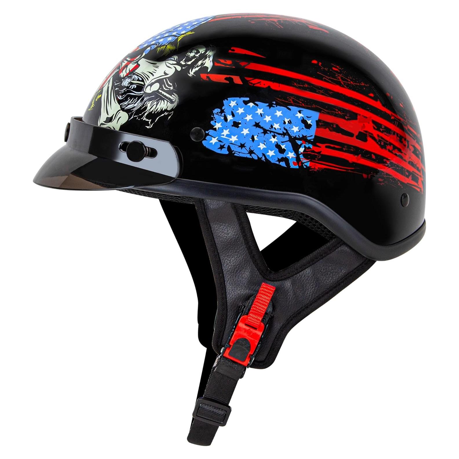 Casco Cartman CM-808AFS Pequeño Calavera Patriótica