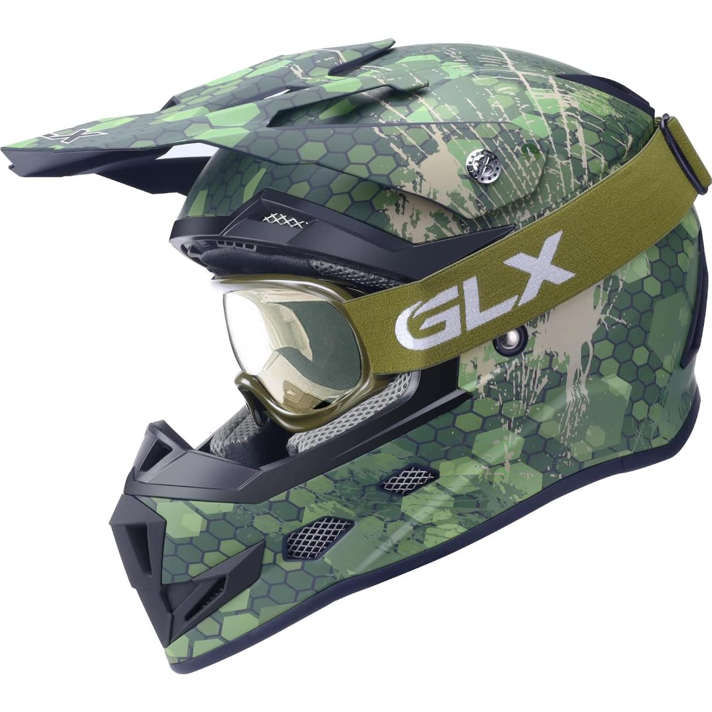 Casco GLX GX623 para ATV/Moto Joven - Camo - Pequeño