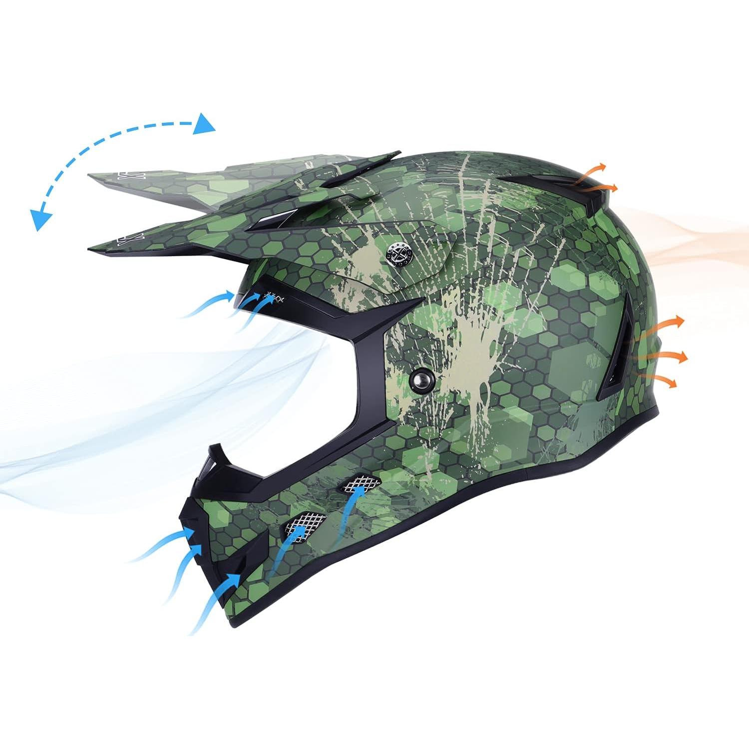 Casco GLX GX623 para ATV/Moto Joven - Camo - DOT