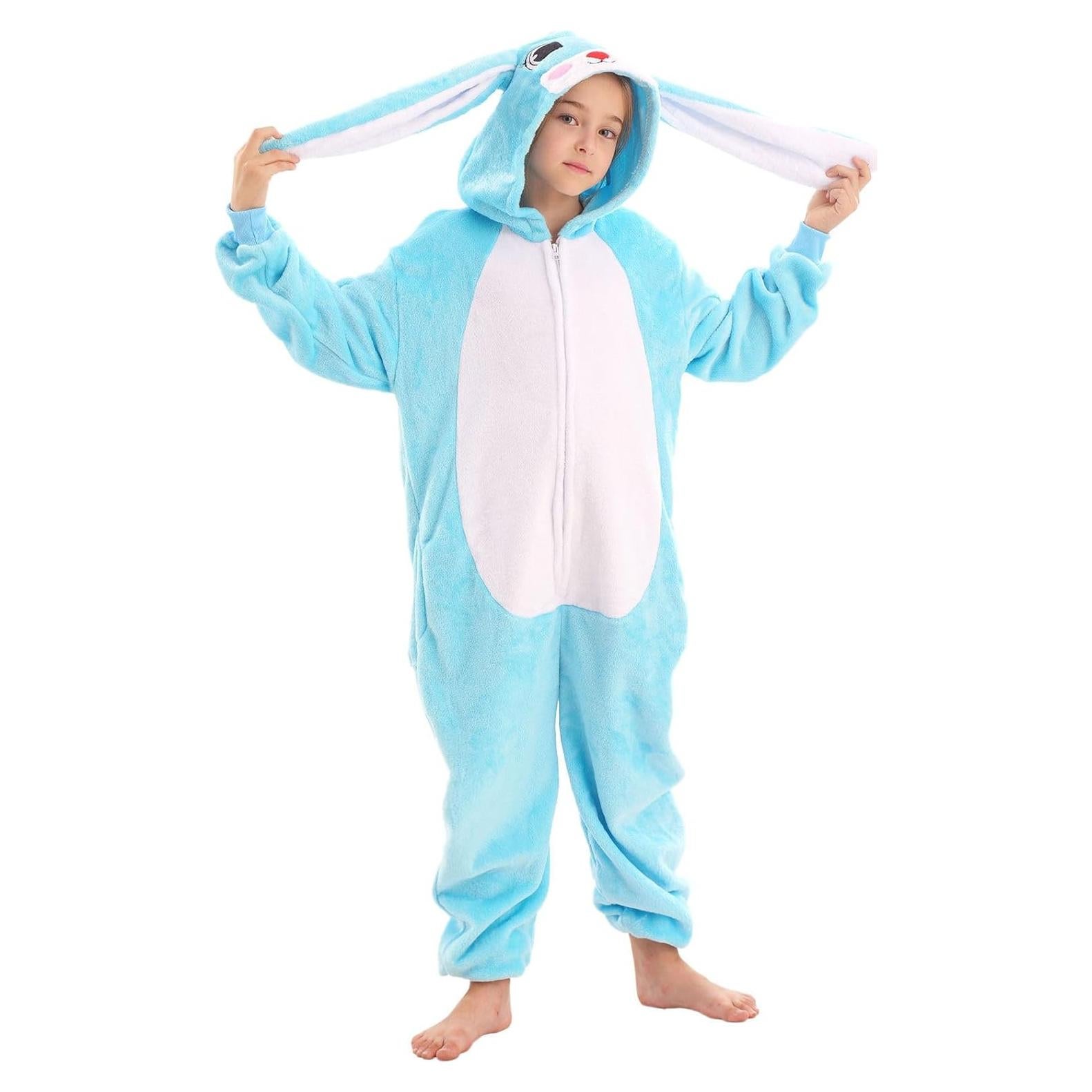 Disfraz Onesie Conejo para Niños 4T Azul - Cálido y Cómodo