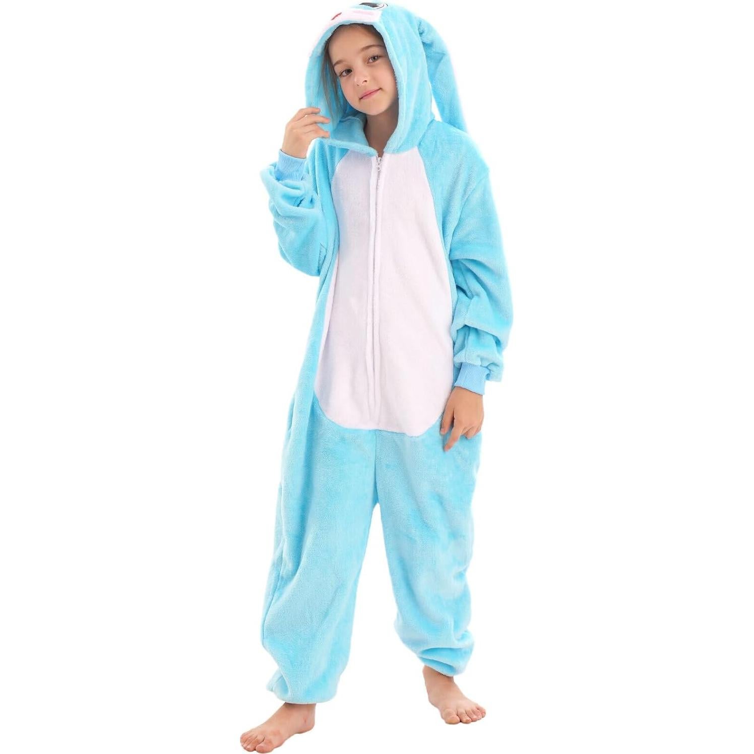 Disfraz Onesie Conejo para Niños 4T Azul - Cálido y Cómodo