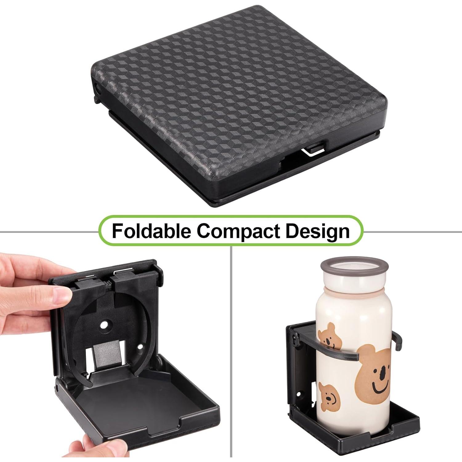 Soporte de Taza Plegable Spurtar para Coche y Barco - Negro