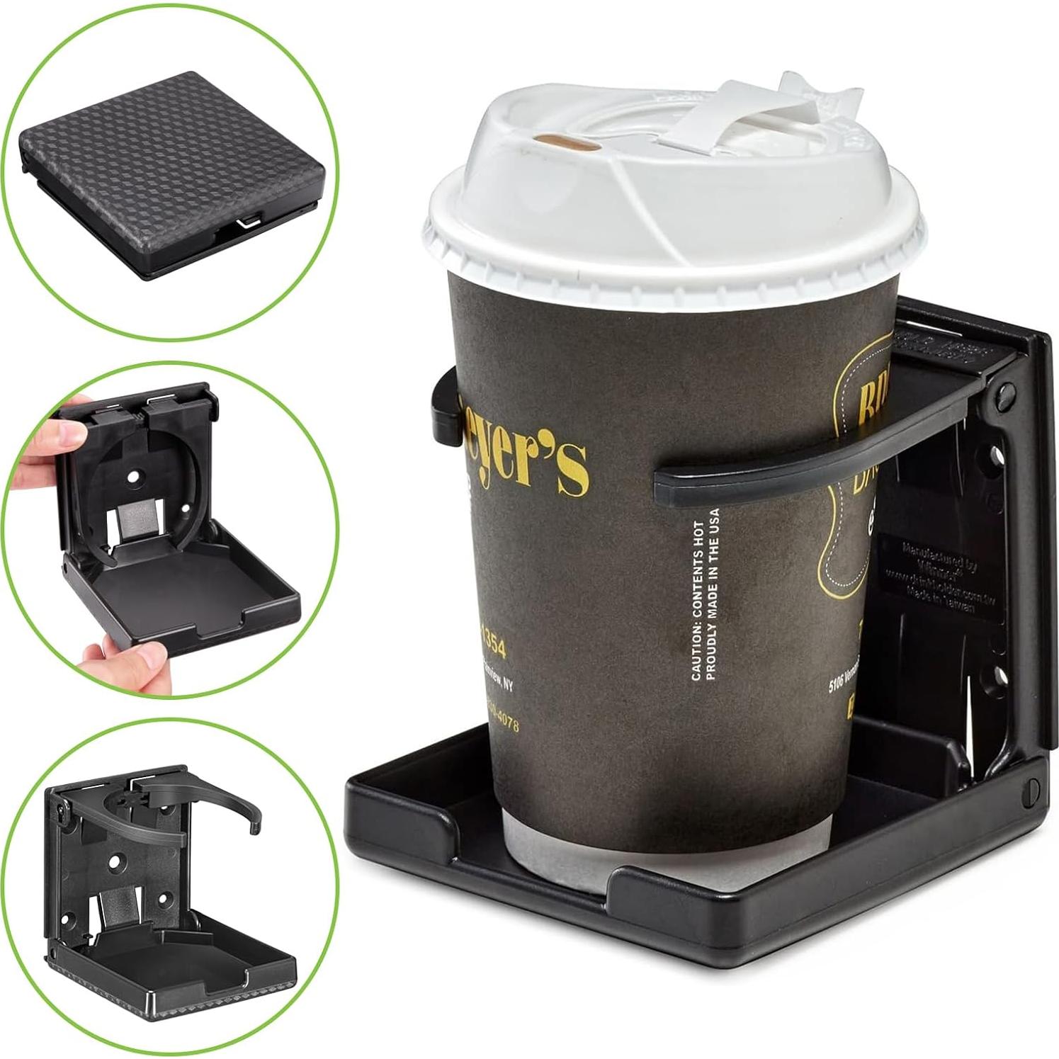Soporte de Taza Plegable Spurtar para Coche y Barco - Negro