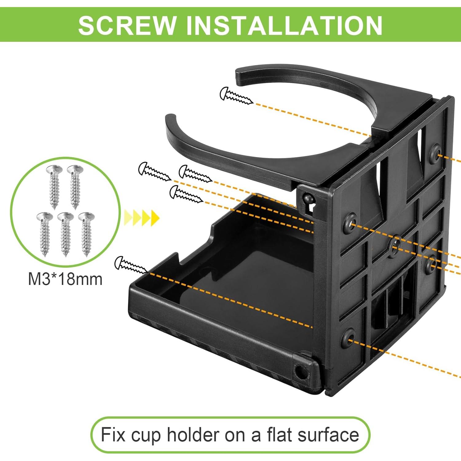 Soporte de Taza Plegable Spurtar para Coche y Barco - Negro