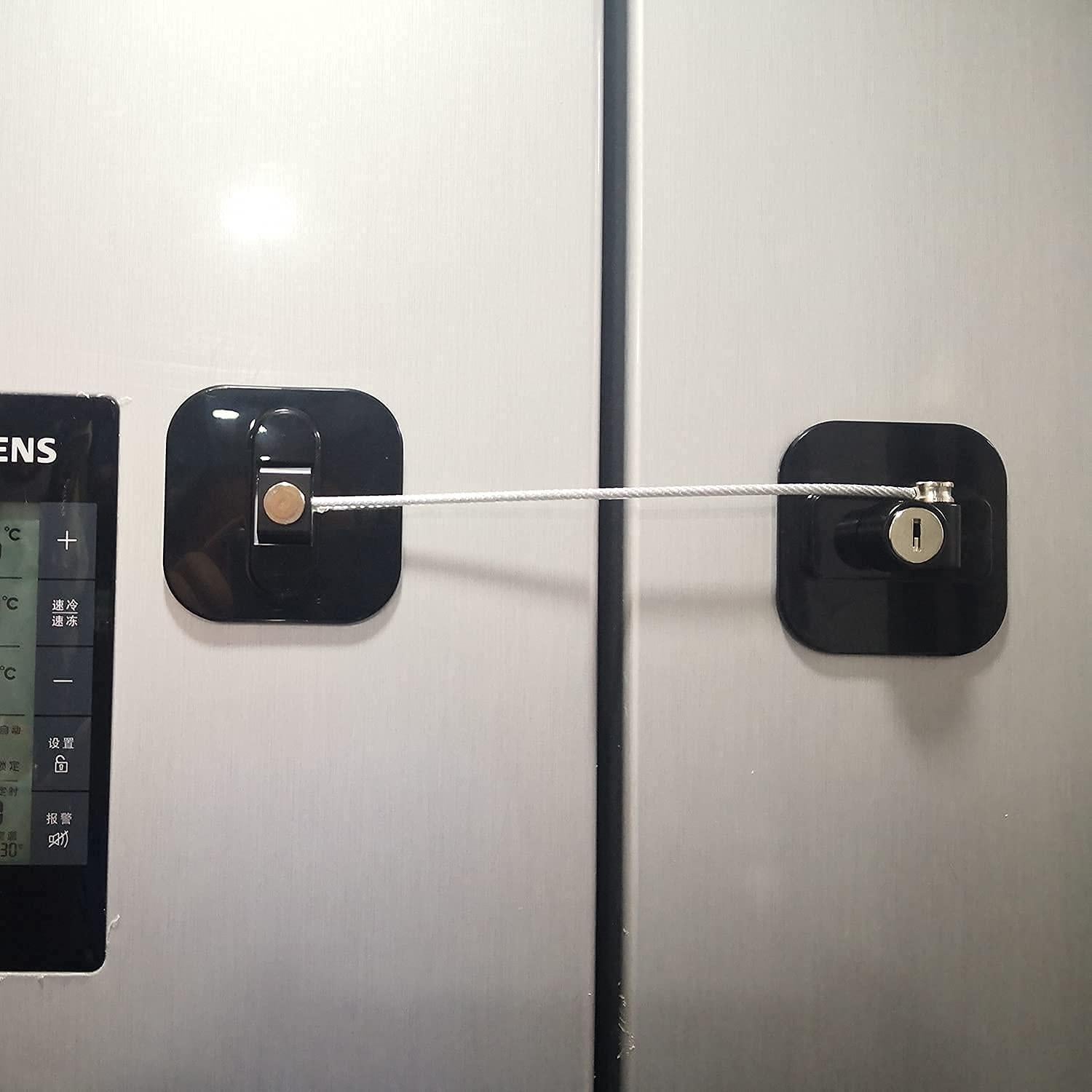 Cerraduras de Refrigerador YEYA para Niños 2 Piezas Negro