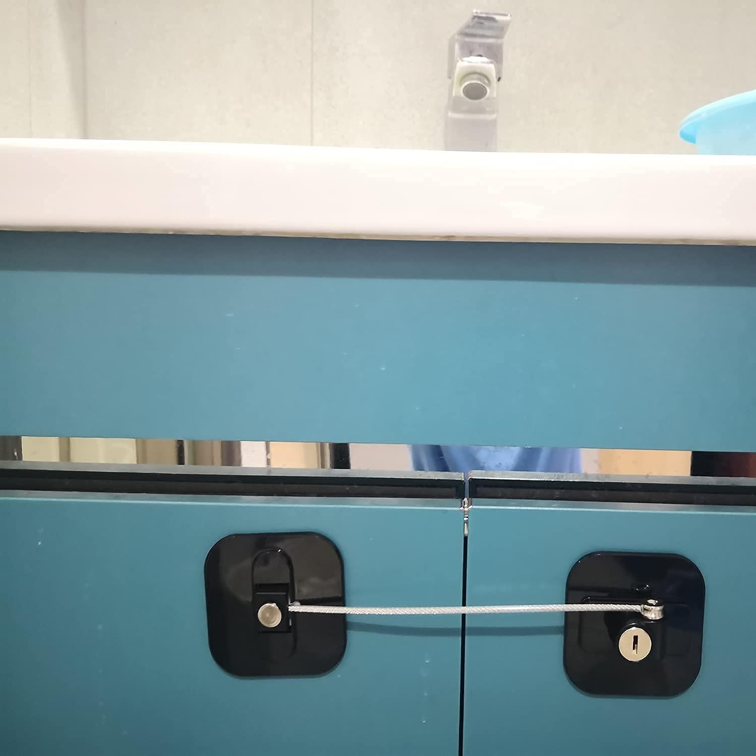 Cerraduras de Refrigerador YEYA para Niños 2 Piezas Negro