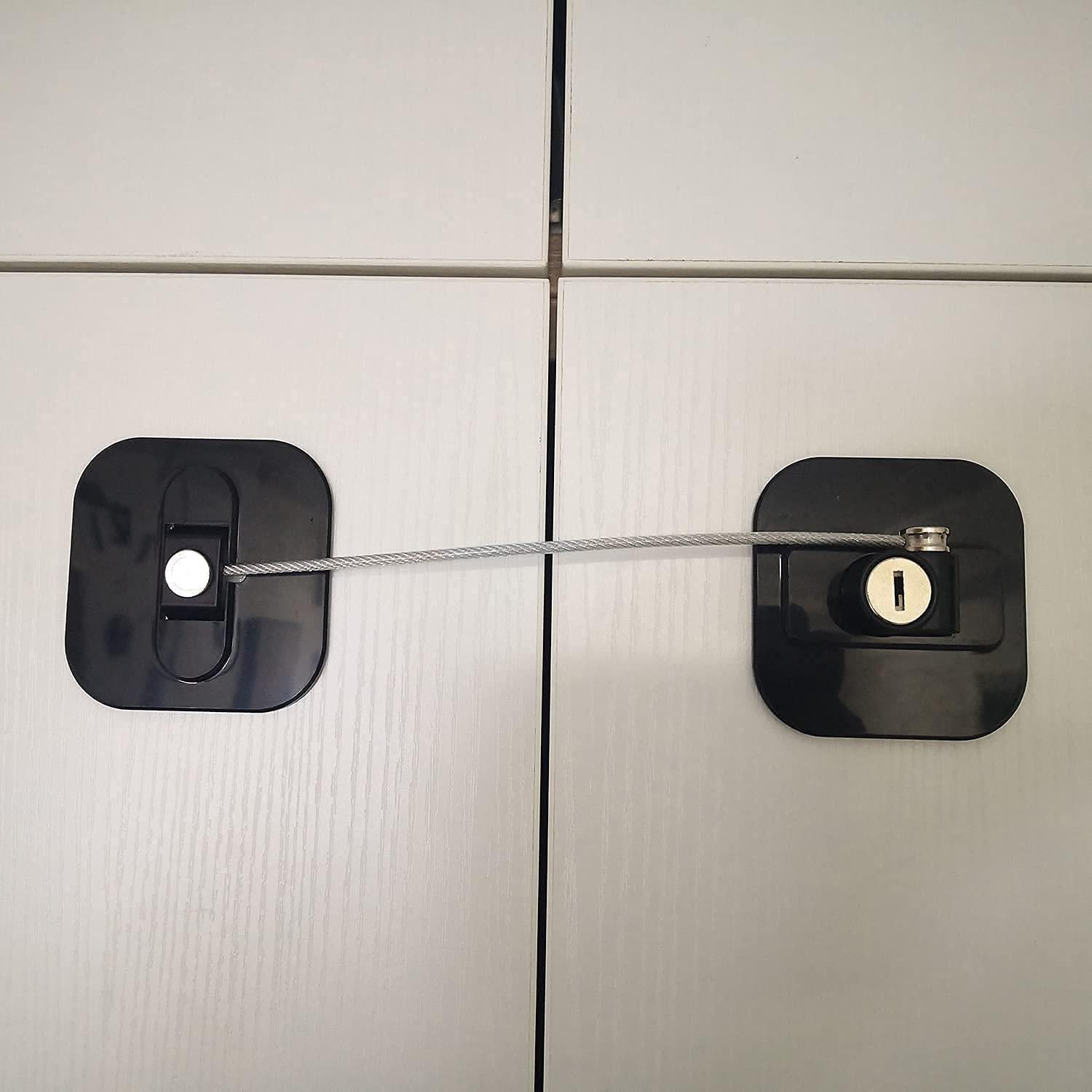 Cerraduras de Refrigerador YEYA para Niños 2 Piezas Negro