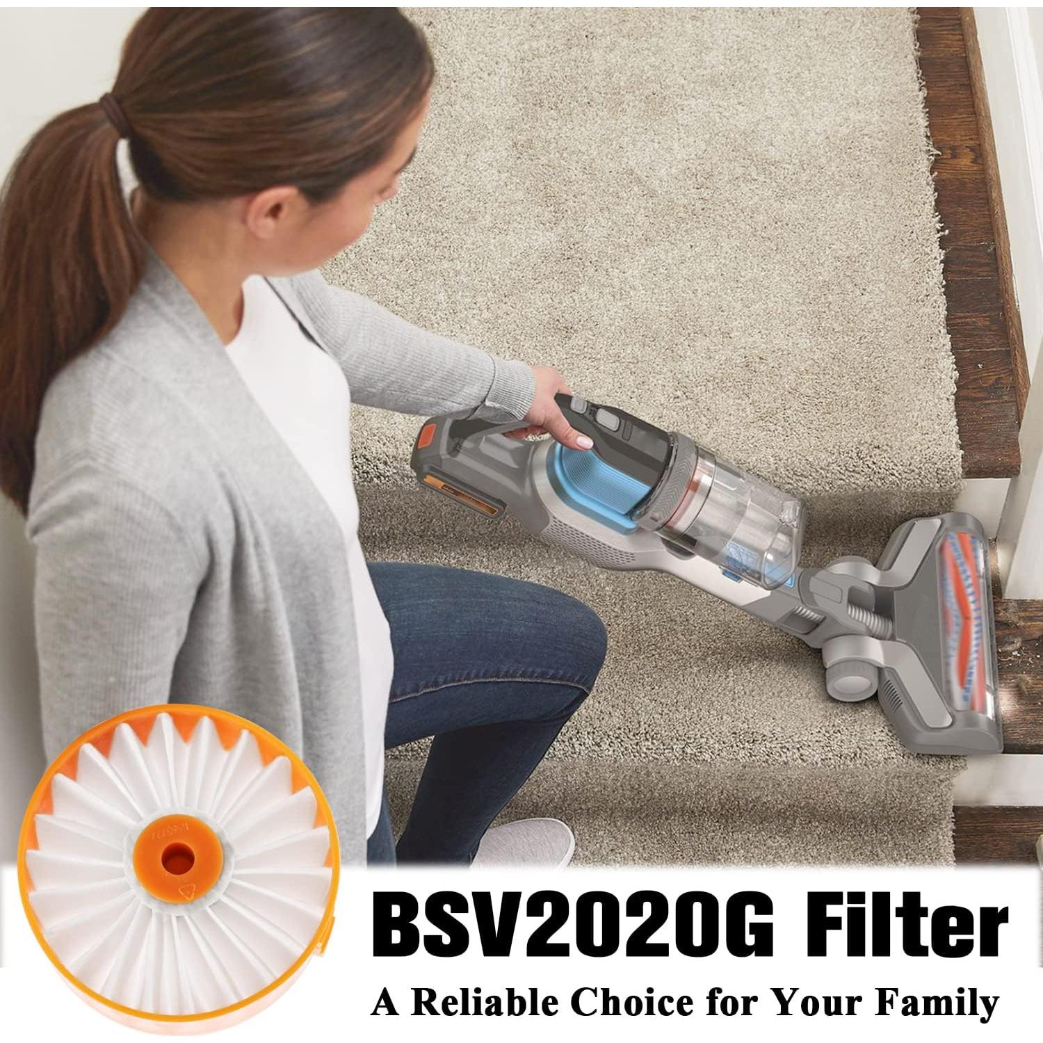Filtro Reemplazo para Aspiradora Black & Decker BSV2020, 6 Pzs