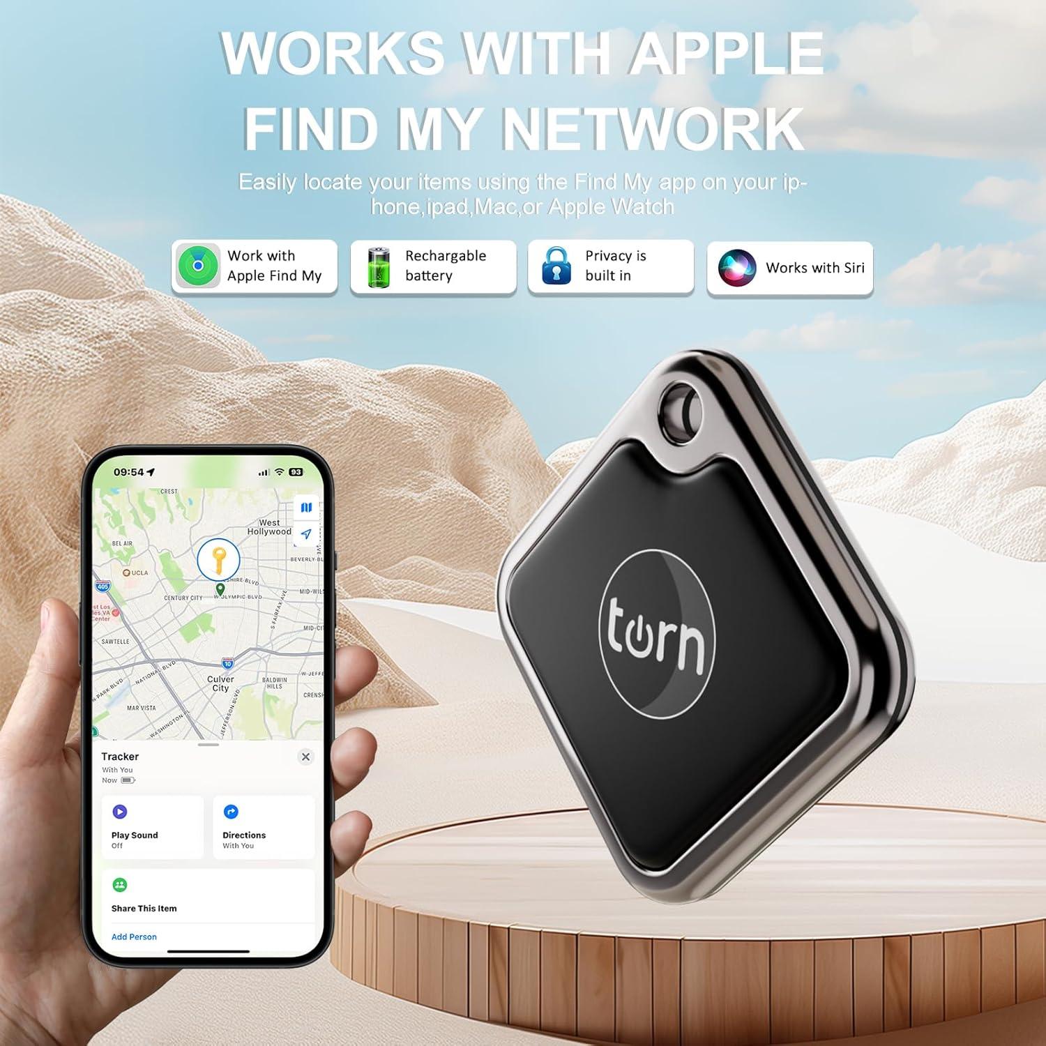 Etiqueta de rastreo GPS SMART CC para Apple Find My - Negro