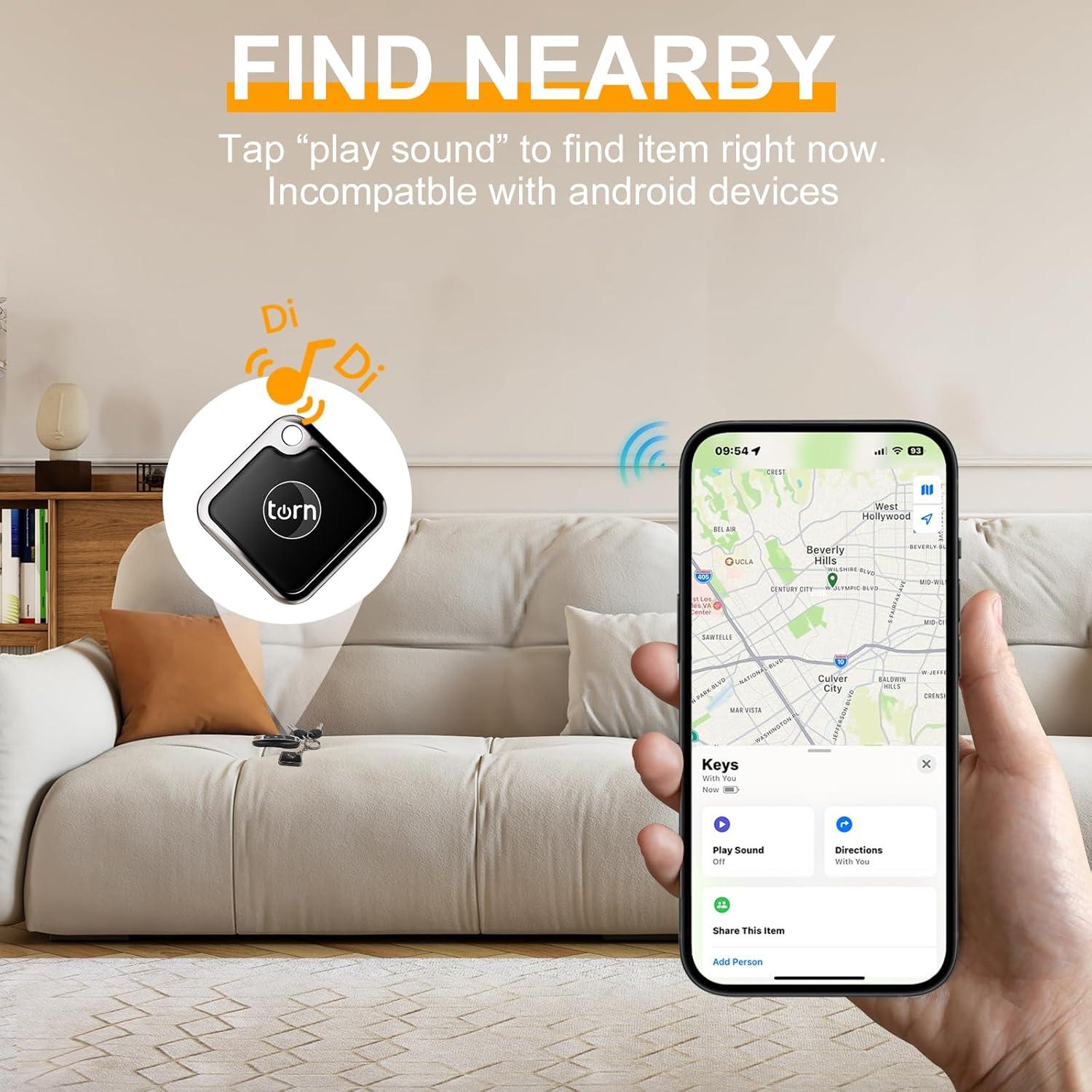 Etiqueta de rastreo GPS SMART CC para Apple Find My - Negro