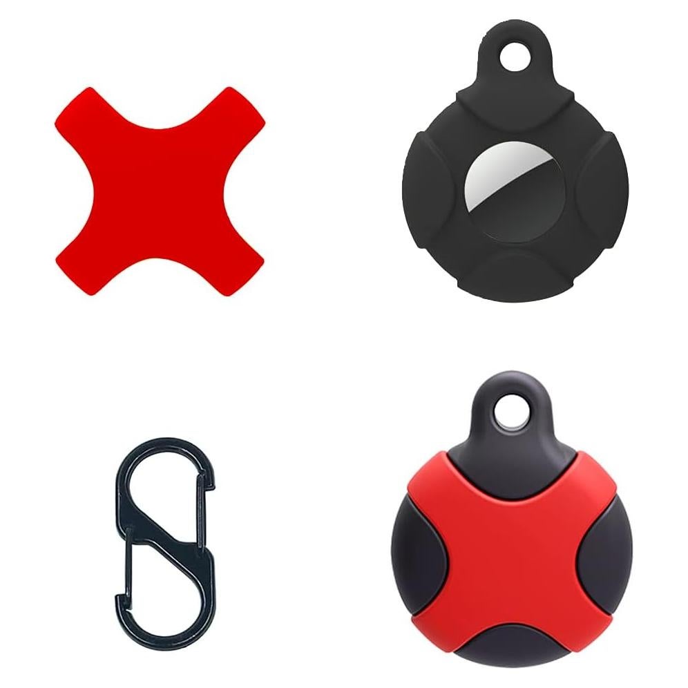 Funda YINVA para AirTag GPS - Protección Completa Negra y Roja