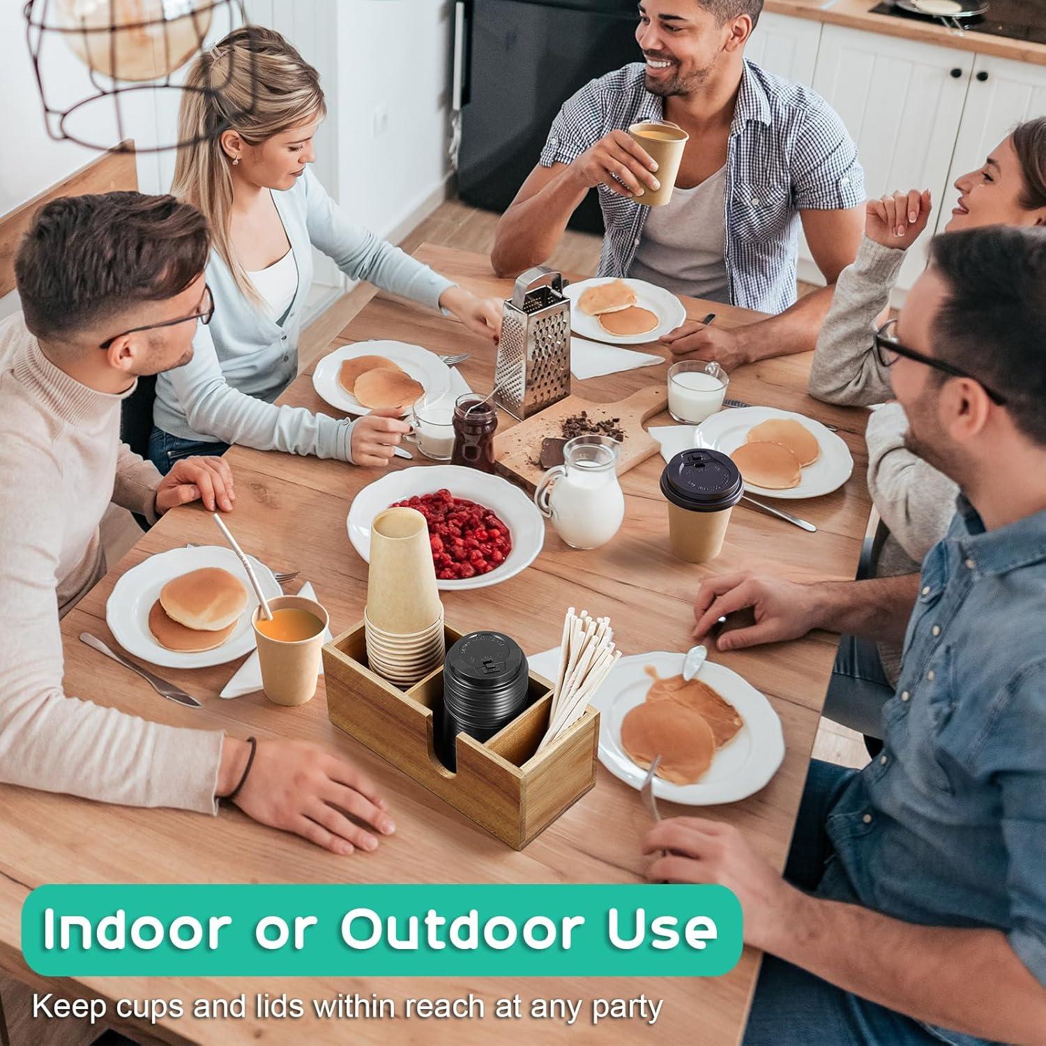 Soporte Organizador de Tazas ALELION de Madera de Acacia 27.7x11.9cm