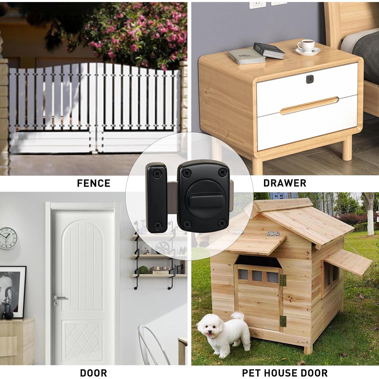 Pestillo Deslizante Alise Negro 2P, Aleación de Zinc, Seguridad